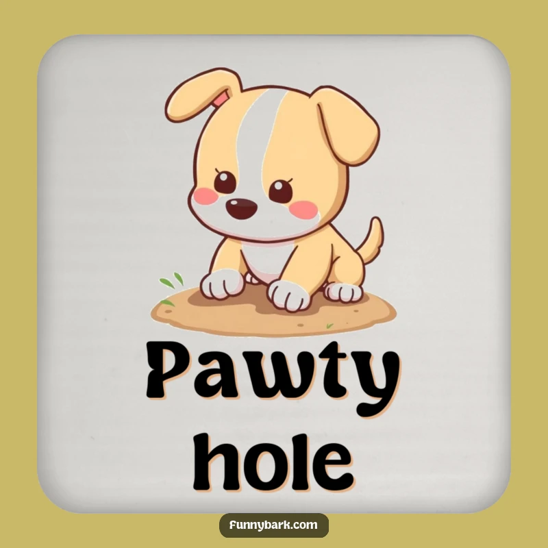 Funny Dog Digging Coaster: Protect Surfaces with Pooch Pawing Dirt