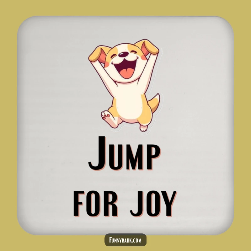 Funny Leaping Dog Drink Coasters - Protect Surfaces With Canine Energy And Style