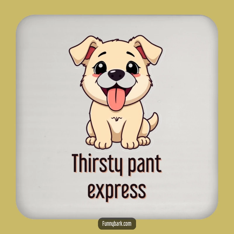 Funny Panting Dog Drink Coasters - Protect Surfaces With Happy Canine Smiles