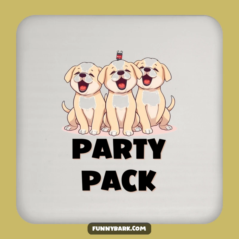 Funny Puppy Pack Drink Coaster Protect Surfaces with Canine Comedy Gift