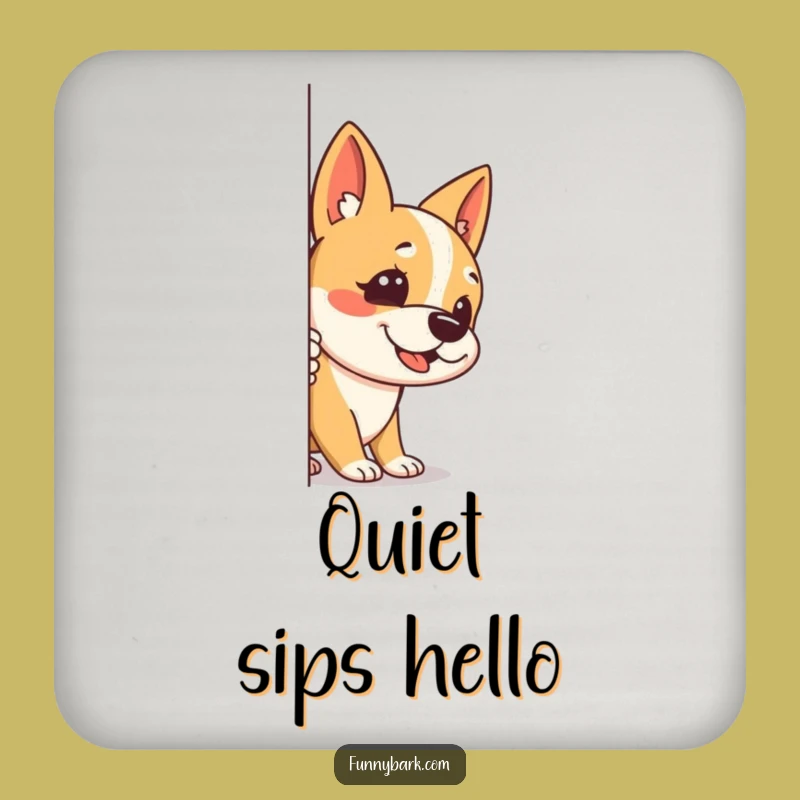 Funny Stealth Dog Coasters (Set of 4): Peek-a-Bark - Hilarious Protection Gift