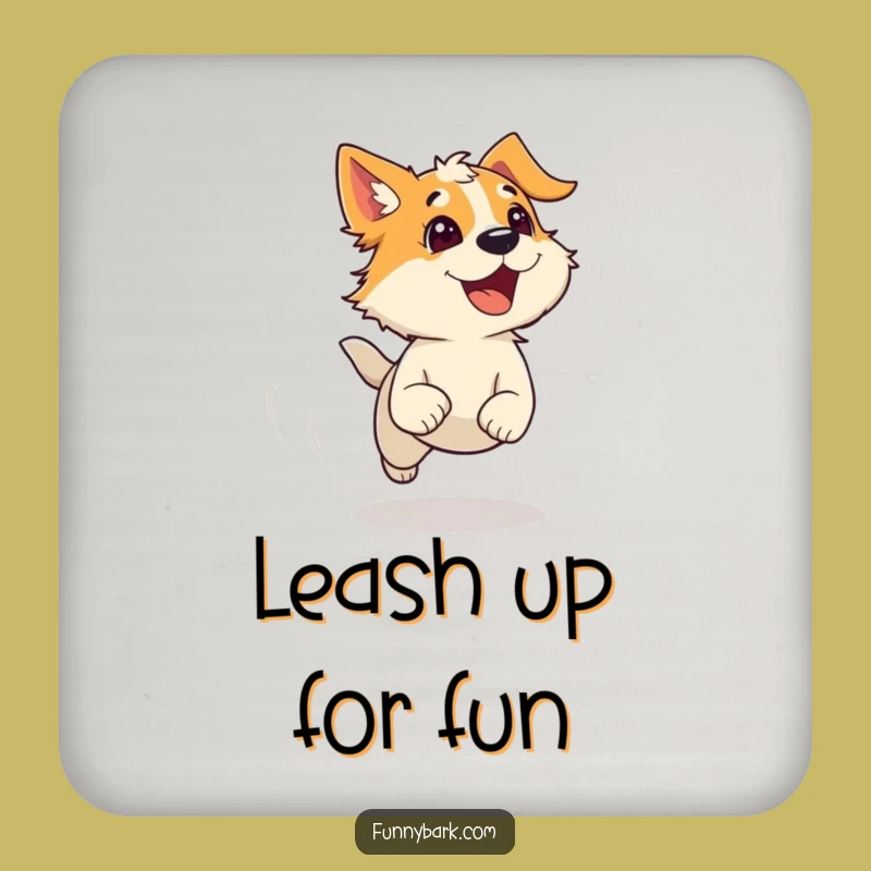 Funny Dog Running Drink Coaster: Barking Character Protection, Bar Gift