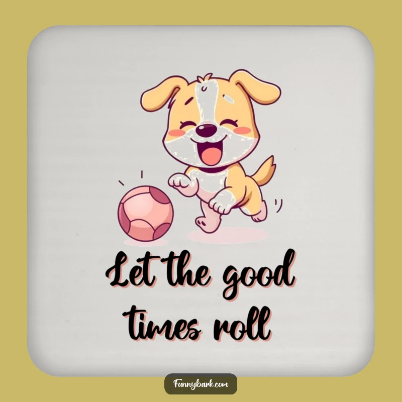 Funny Dog Chasing Ball Coaster: Protect Surfaces with Humor!