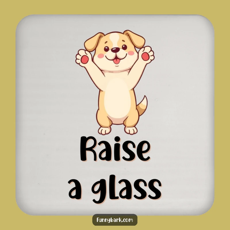 Funny Standing Dog Coaster Set - Protect Surfaces With Fun