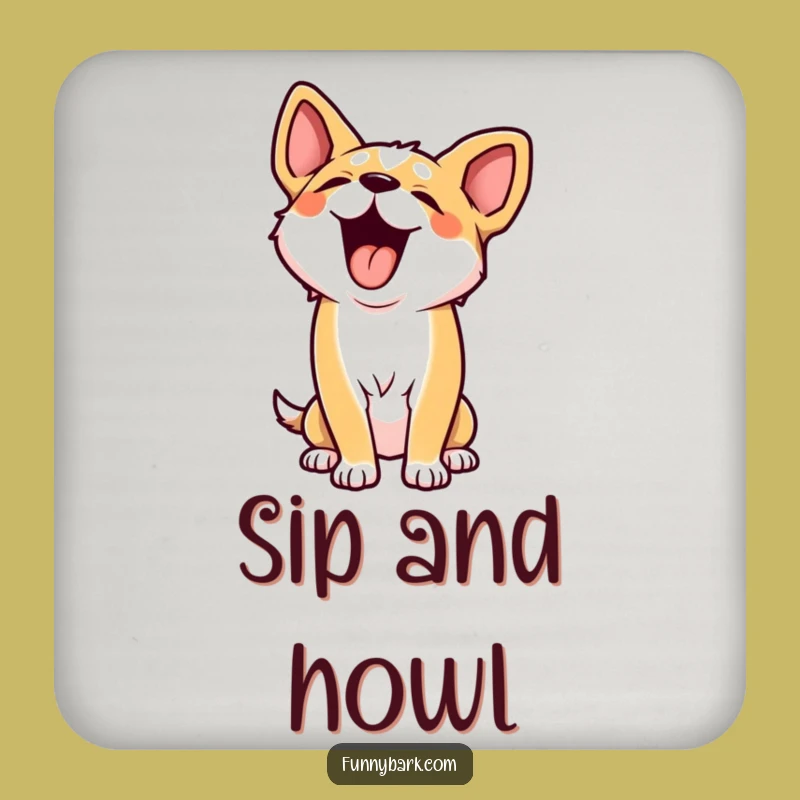 Funny Howling Dog Drink Coasters - Protect Surfaces With Canine Comedy