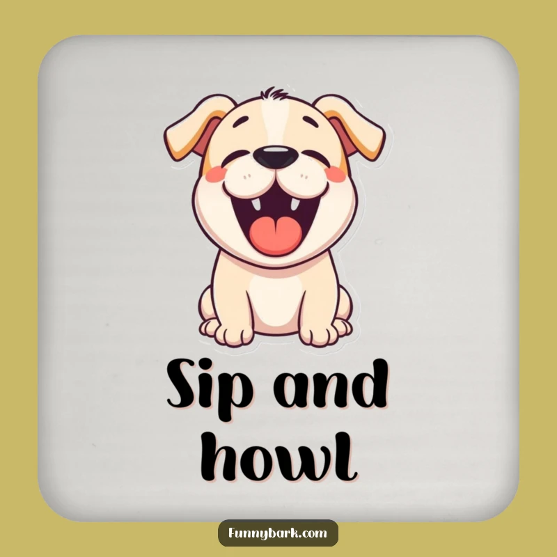 Funny Cartoon Dog Bark Coaster: Protect Surfaces with Hilarious Canine Bark Art, Cute Gift