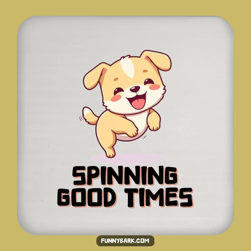 Funny Dog Tail Chase Coaster: Protect Surfaces with Dizzy Pooch