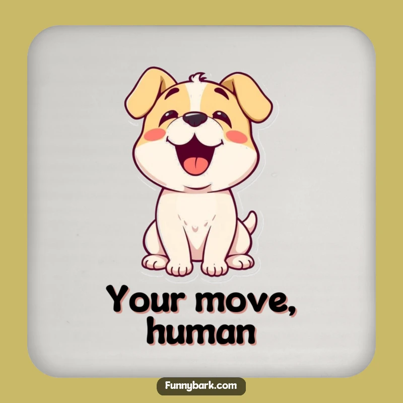 Funny Curious Dog Coaster: Protect Surfaces with Charm!