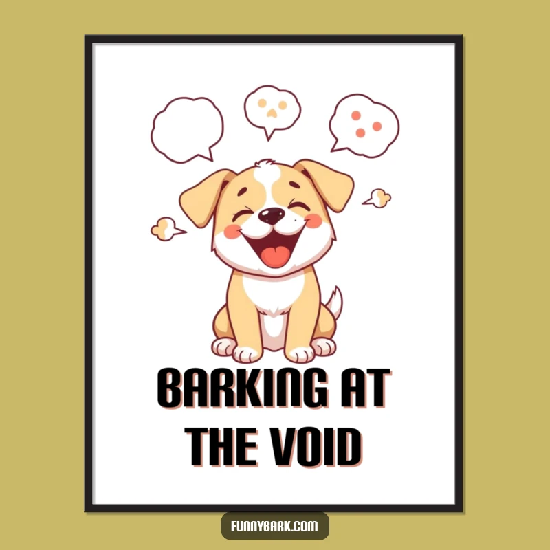 Funny Puppy Barking Poster Vibrant Dog Art Captivating Wall Decor A Hilarious Gift