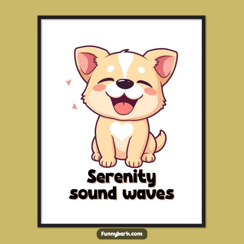 Funny Dog Bliss Poster: Peaceful Canine Delight for Your Walls, Unique Humorous Gift