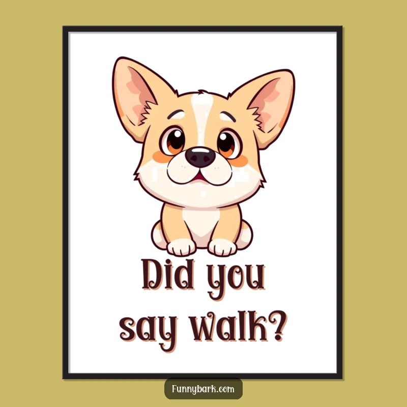 Funny Dog Poster: Surprised Pup Art for Pet Lover Decor
