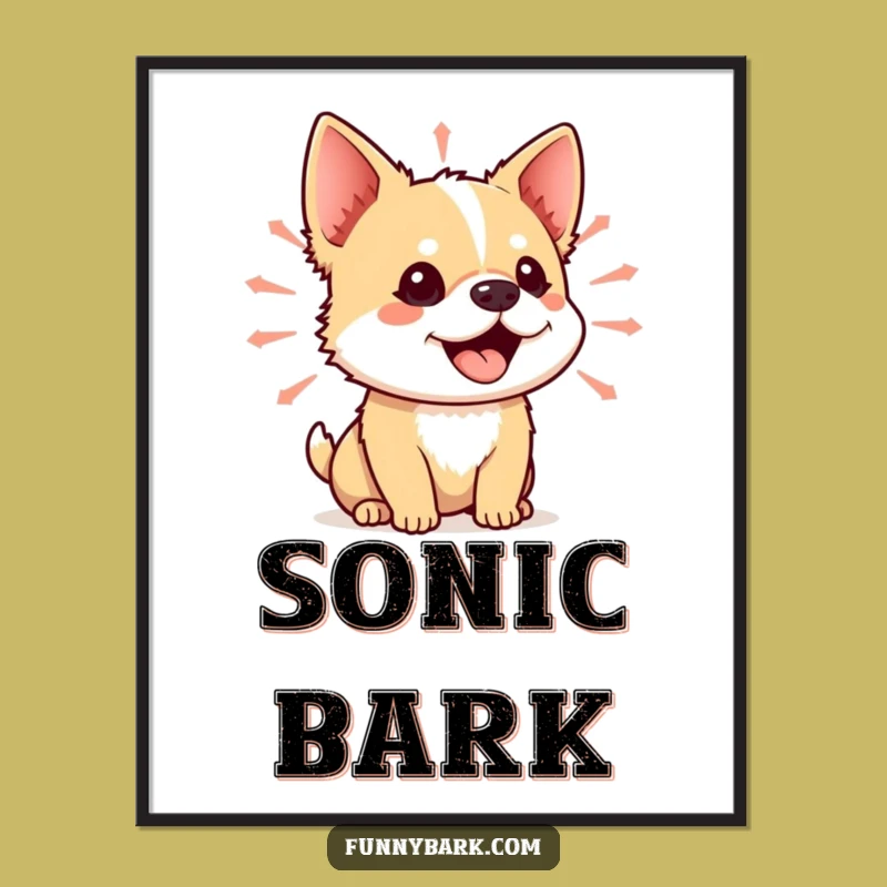 Funny Small Dog Sound Wave Poster Vibrant Canine Art Hilarious Wall Decor Gift