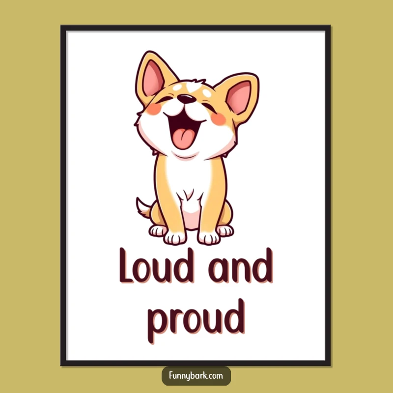 Funny Howling Dog Poster - Unleash Wall Art Humor With This Canine Classic