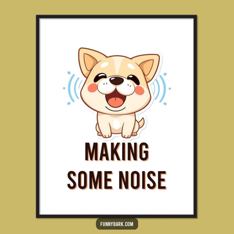 Funny Dog Barking Sound Waves Poster - Expressive Wall Art for Dog Lovers