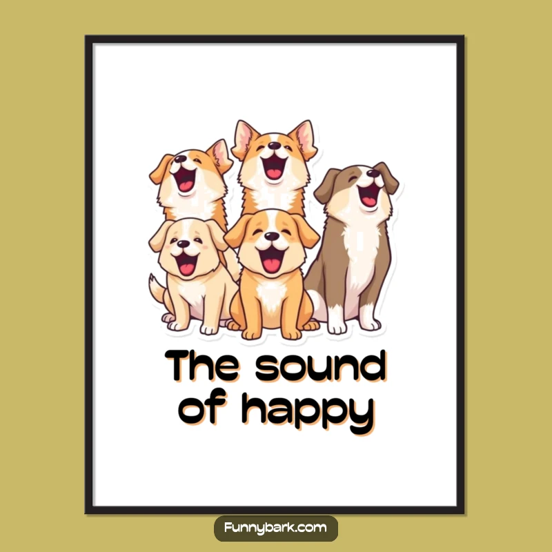 Funny Dog Barking Symphony Poster: Artful Humor for Your Walls