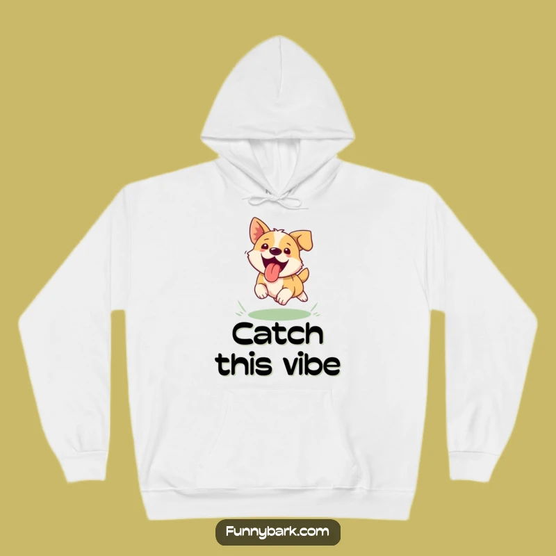Funny Dog Frisbee Hoodie - Cozy Pup Chase Sweatshirt Outdoor Humor Gift