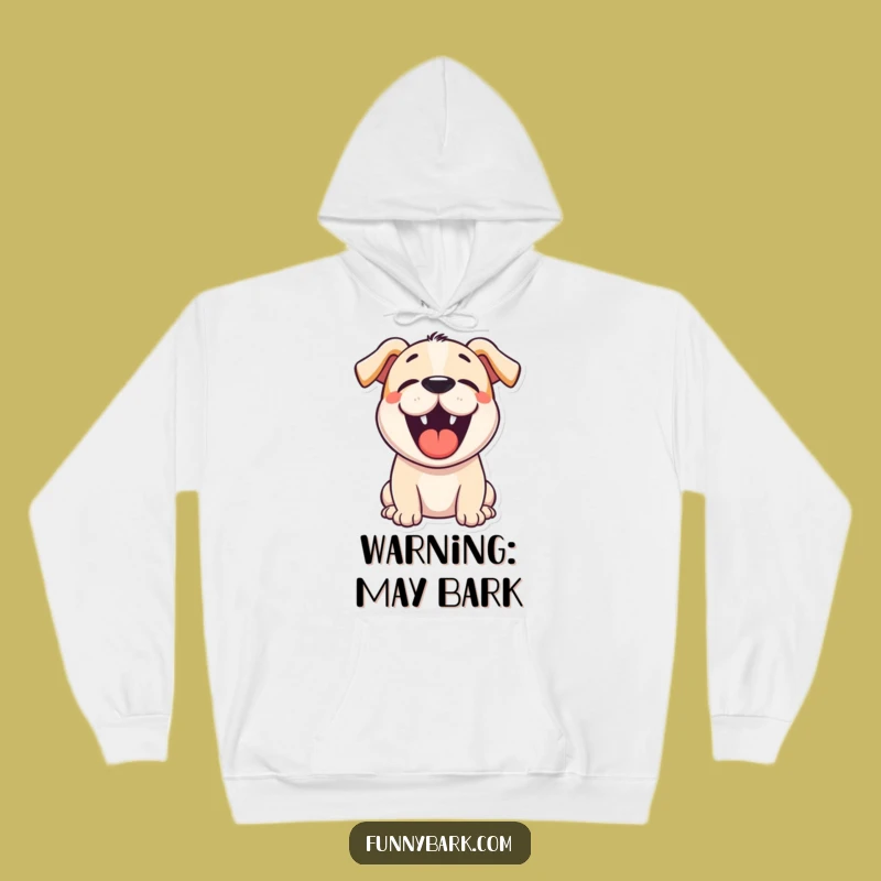 Funny Cartoon Dog Bark Hoodie: Cozy Up with Hilarious Canine Cheer, a Perfect Gift