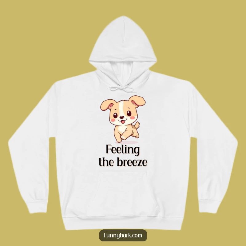 Funny Dog Running Hoodie - Cozy Ears Flapping Sweatshirt Wind Joy Gift