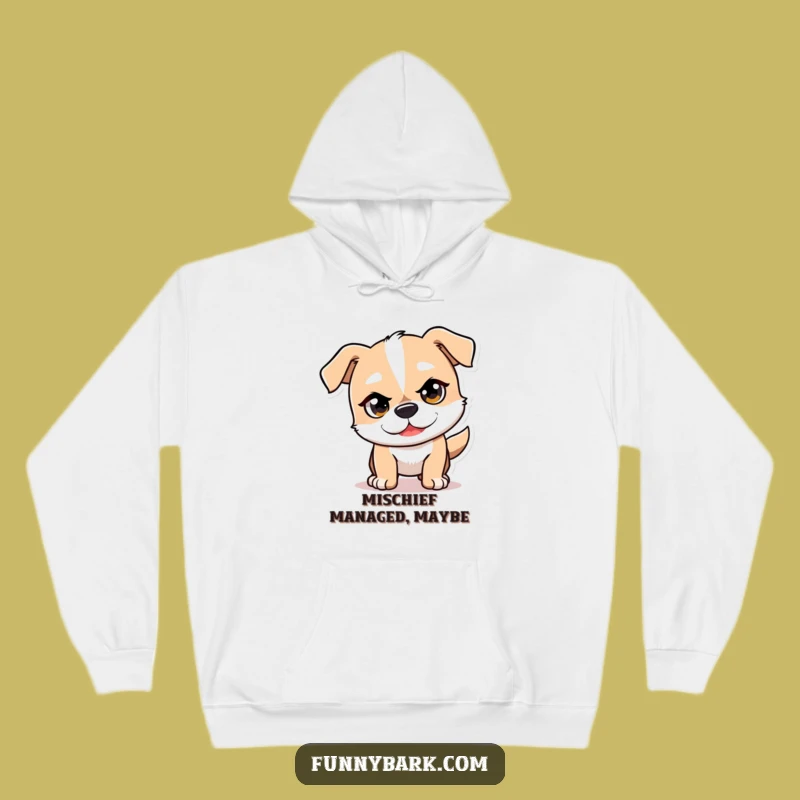 Cozy Funny Mischief Dog Hoodie - Pouncing Pup Warmth, Ultimate Funny Gift!