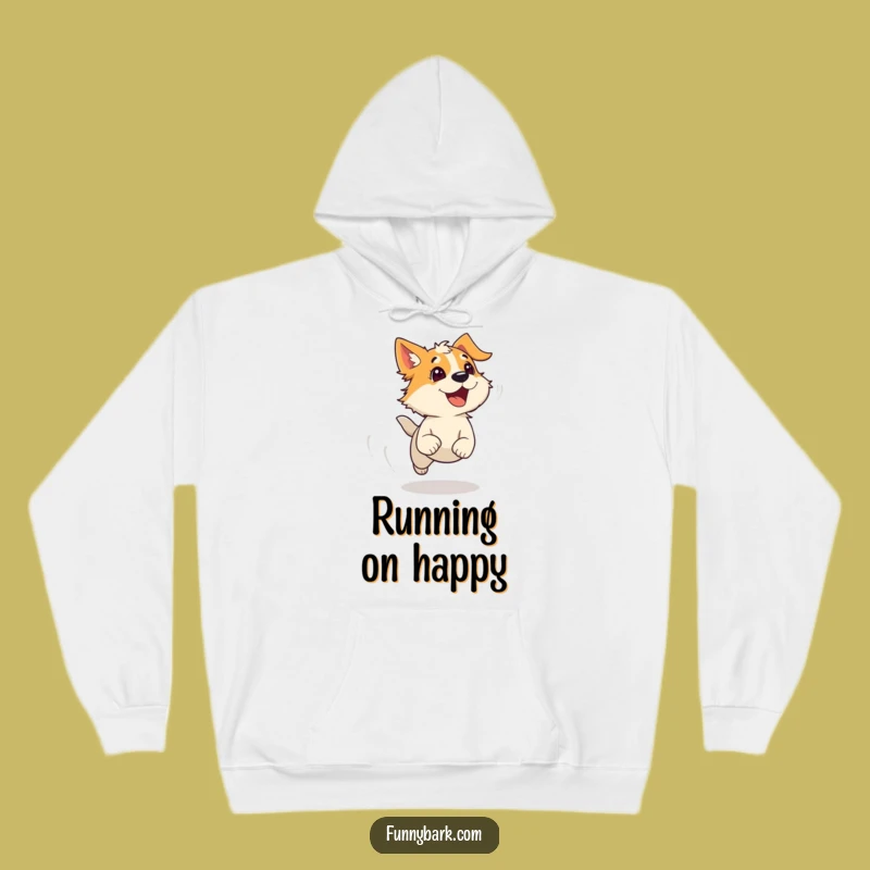 Funny Dog Running Hoodie: Cozy Barking Character Sweatshirt, Gift Idea