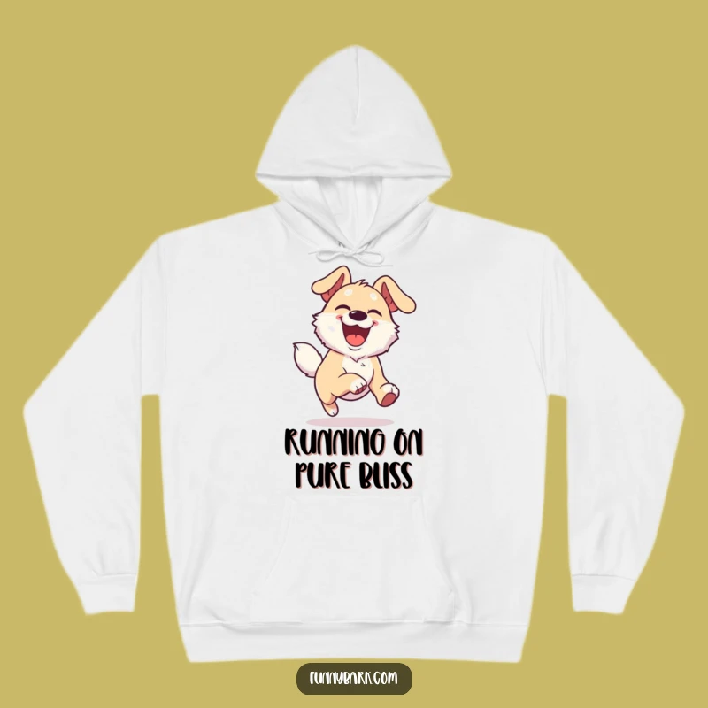 Cozy Funny Joyful Dog Hoodie - Energetic Runner Comfort, Ultimate Funny Gift!