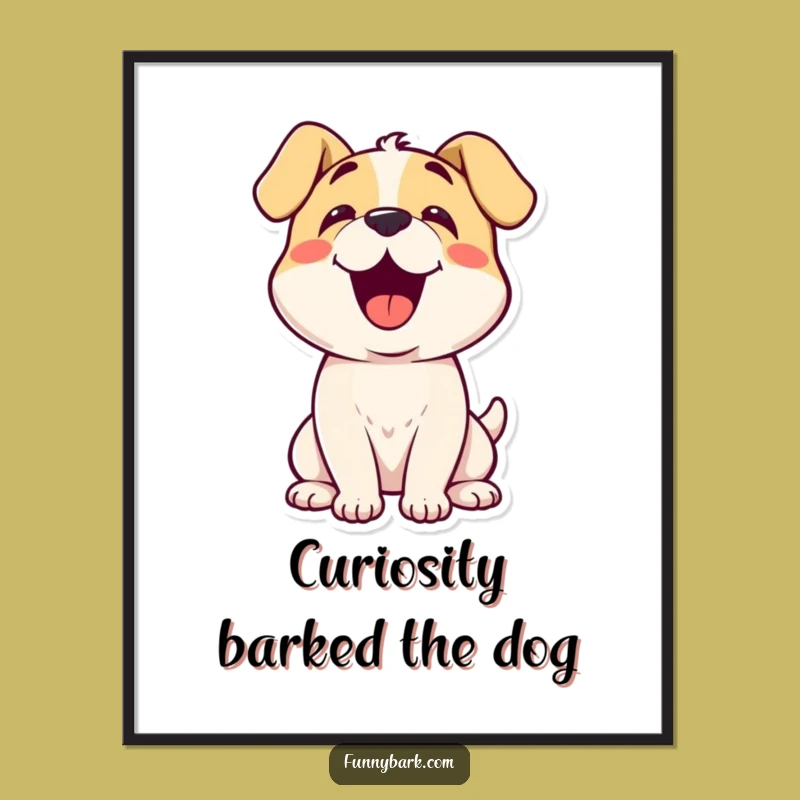 Free Printable Dog Wall Art: Curious Barking Pup for a Charming, Humorous Home Downloadable