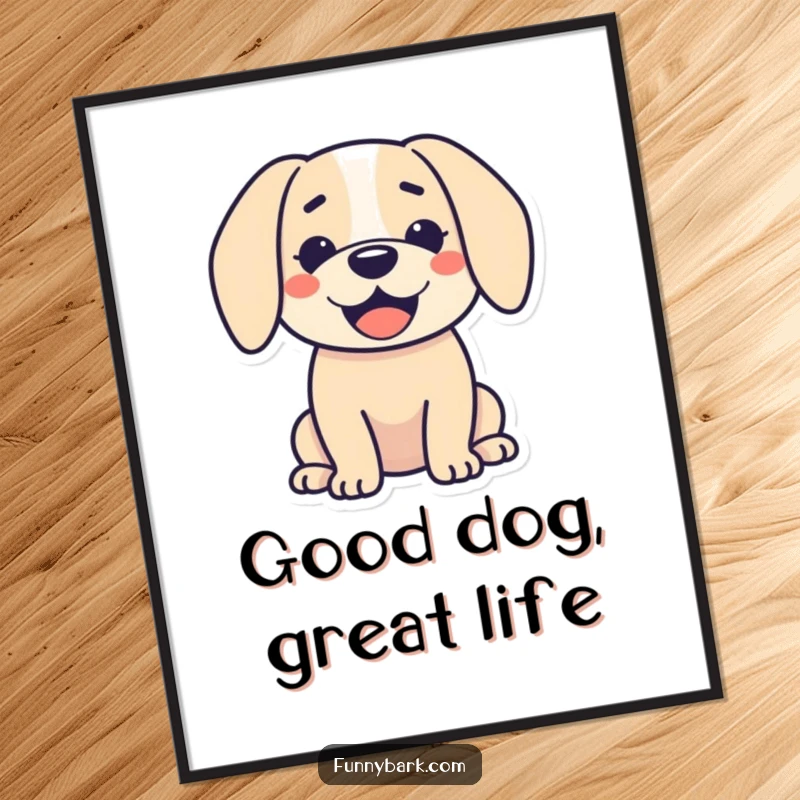 Funny Free Printable Wall Art: A minimalist dog silhouette with a wide, happy grin and universally droopy ears.