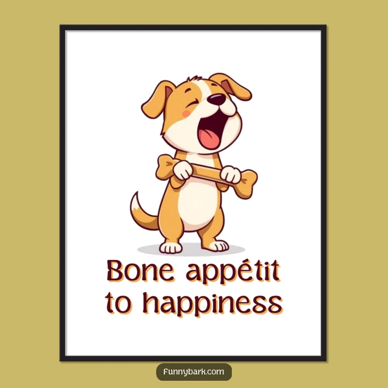 Funny Free Printable Wall Art: Bone Bark Dog Art, Humorous Downloadable Decor!