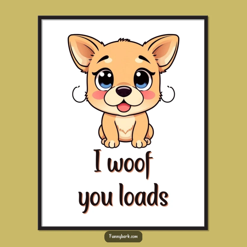 Free Printable Wall Art: Funny Proclaiming Dog with Big Eyes - Downloadable Decor