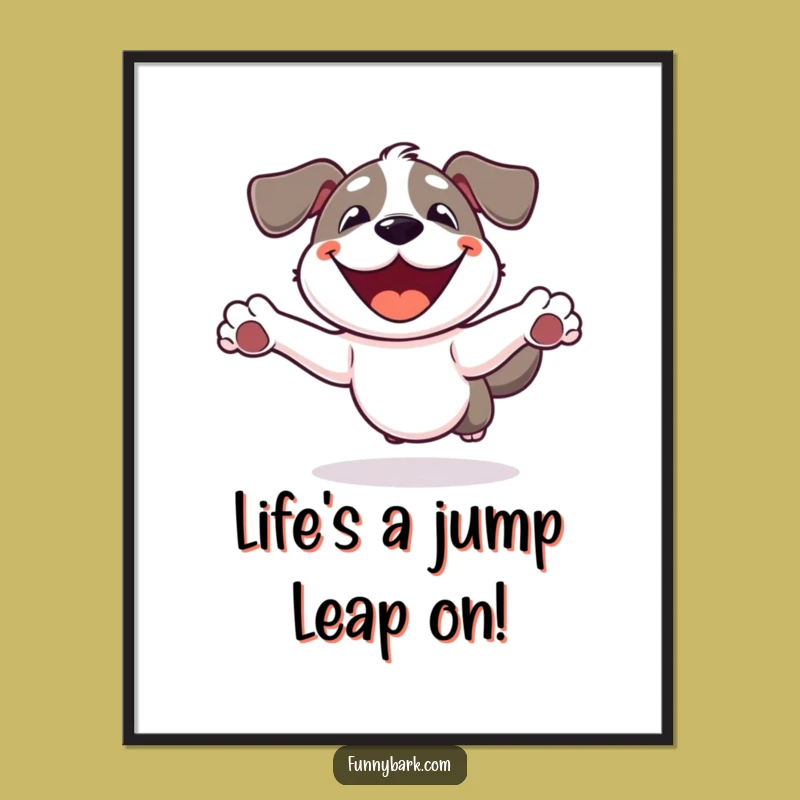 Free Printable Funny Dog Wall Art: Leaping Joy for Energetic Decor