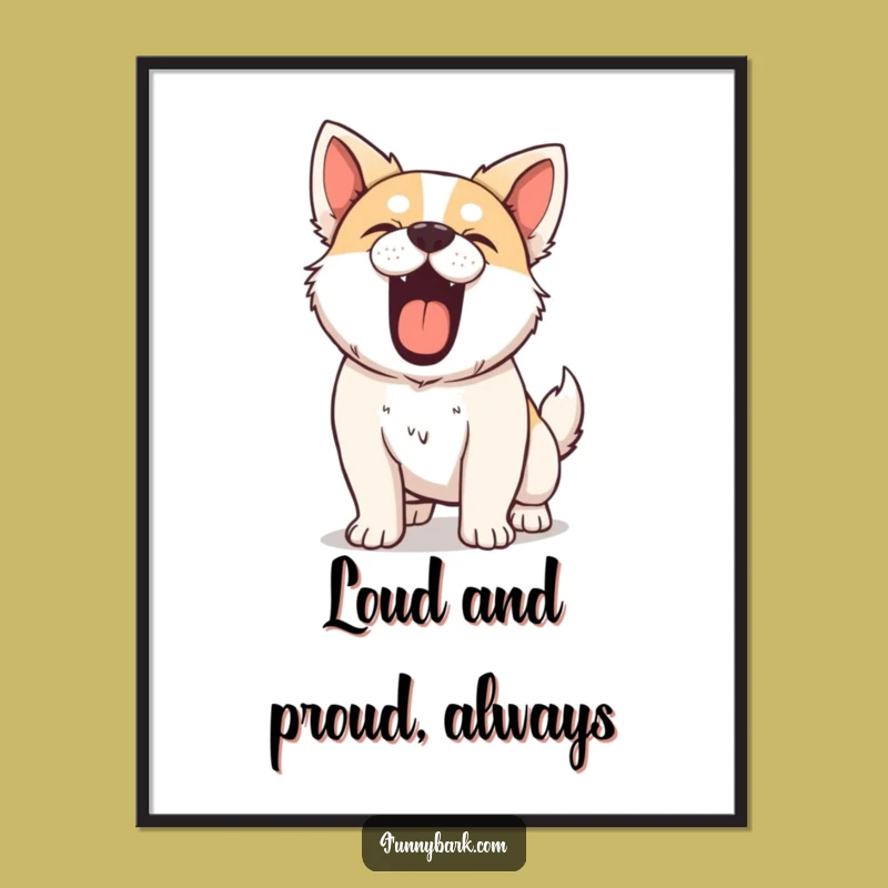 Funny Free Printable Wall Art: Barking Dog, Bold Decor Statement