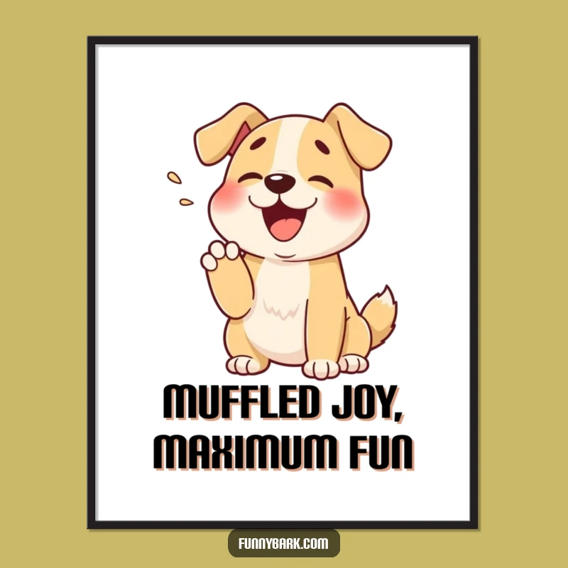 Free Printable Wall Art: Muffled Dog Bark Art, Cute Cartoon Downloadable Decor