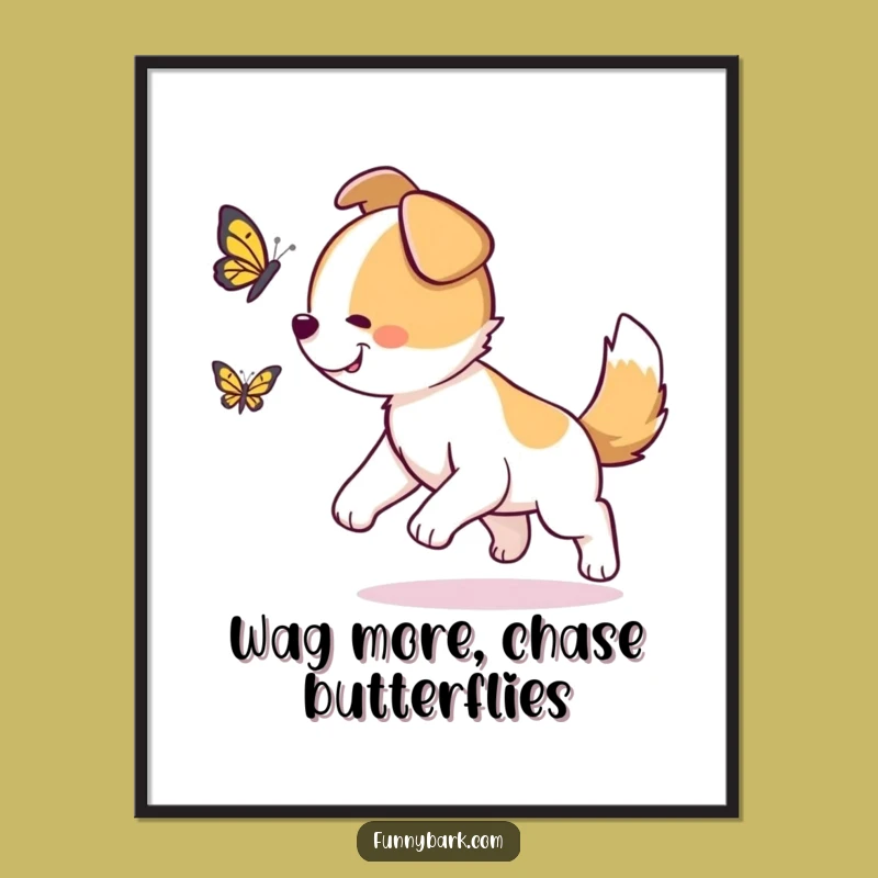 Free Printable Funny Dog Wall Art: Wagging Chase for Playful Decor