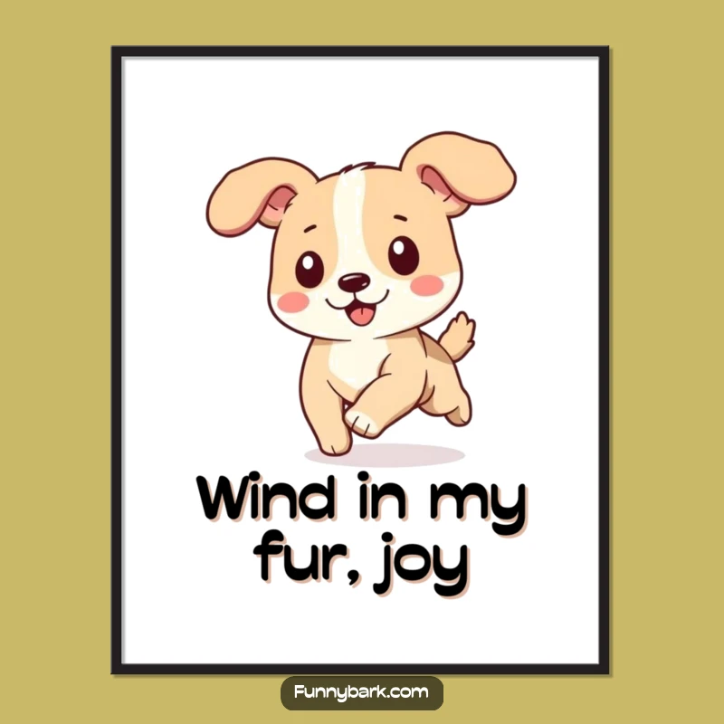 Free Printable Wall Art: Happy Dog Running Free, Joyful Downloadable Decor