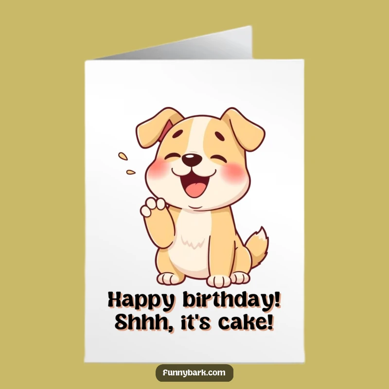 Free Printable Birthday Card: Muffled Dog Bark, Cute & Funny Downloadable Gift for Lovers