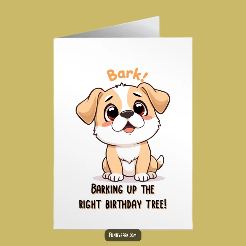 Funny Free Printable Birthday Card: Expectant Bark Dog, Downloadable Gift!