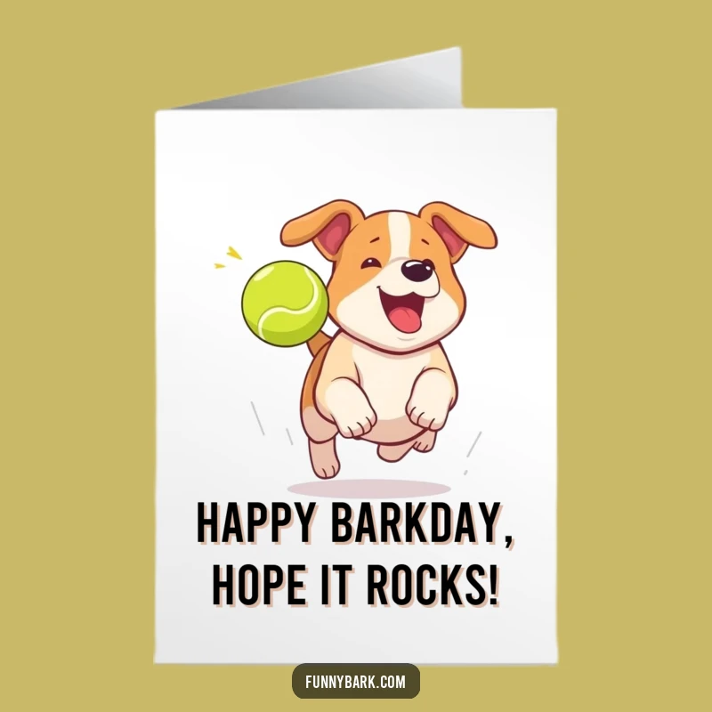 Free Printable Dog Birthday Card: Playful Chase Downloadable Gift
