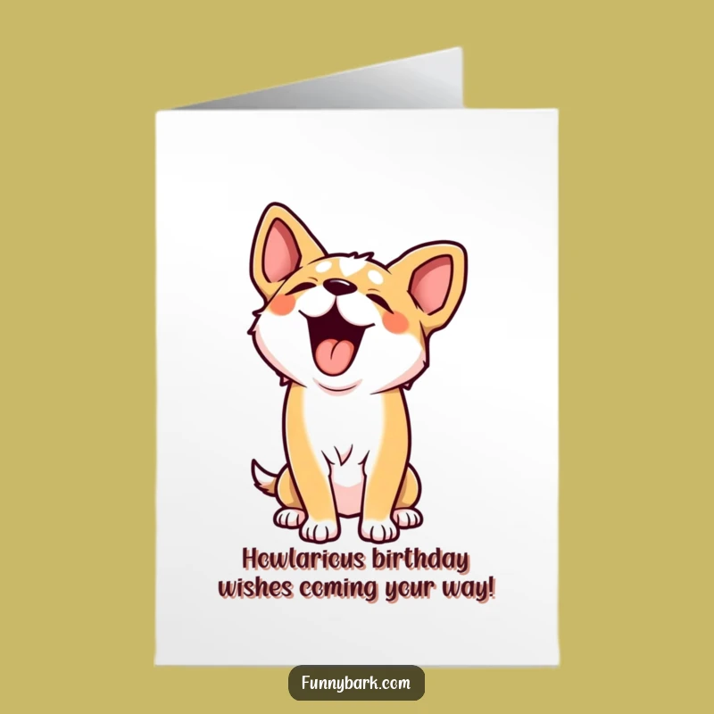 Free Printable Birthday Card: Funny Dog Howl, Hilarious Doggy Greeting, Downloadable DIY Gift