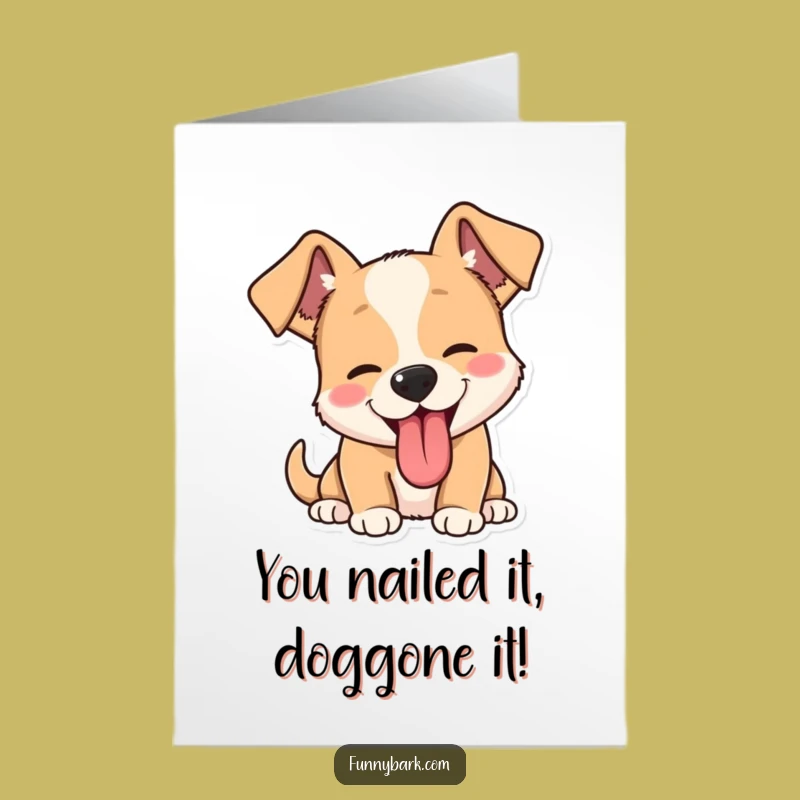 Free Printable Congrats Card: Dog Barks Loudly to Celebrate Your Amazing Achievement