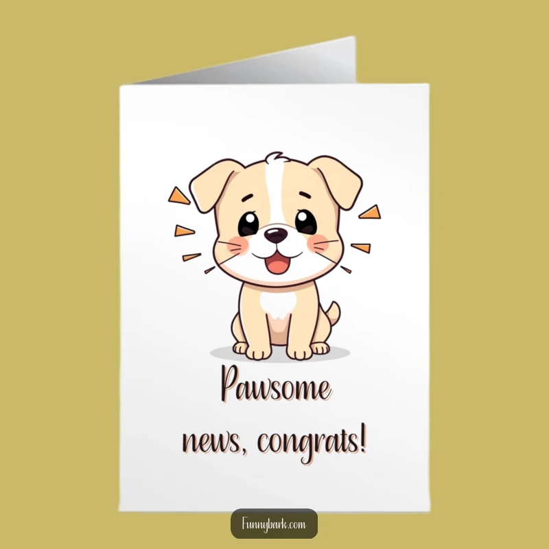 Free Printable Congrats Card: Tiny Dog Barks Success Funny Celebration Downloadable Gift
