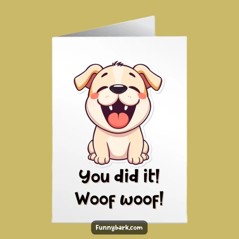 Free Printable Congrats Dog Card: Humorous Barkable Achievements Downloadable Gift