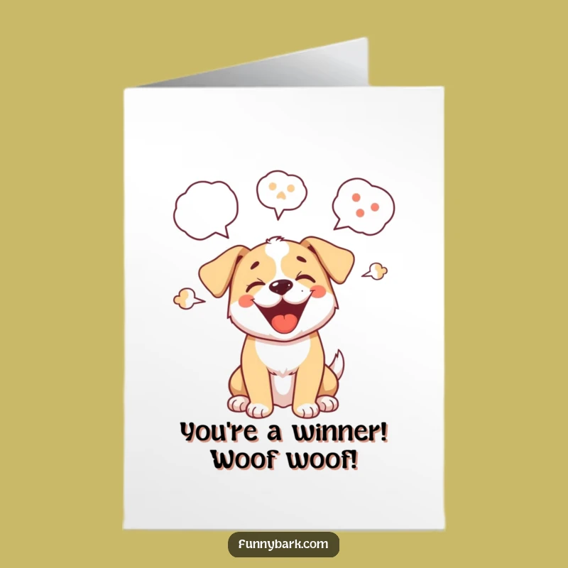 Free Printable Congratulations Dog Card - Joyful Barking Puppy for Any Achievement