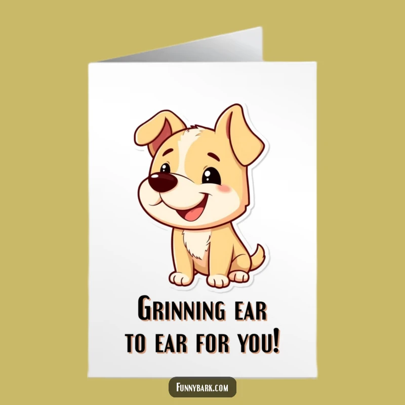 Free Printable Congrats Card: Grinning Dog Bark, Playful Success, Unique Downloadable Gift