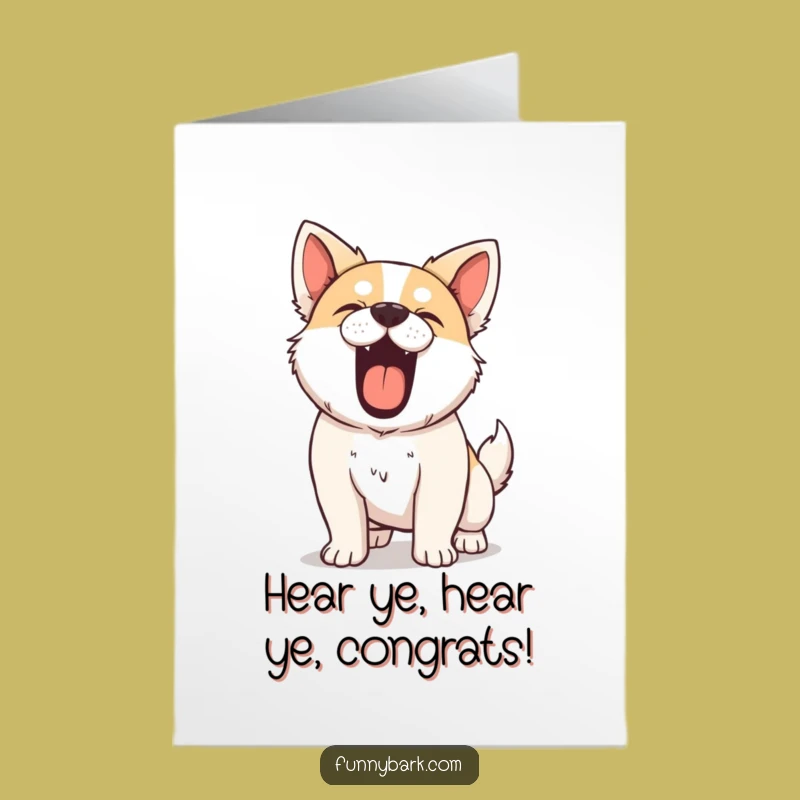 Free Printable Congrats Card: Barking Dog, Big Cheers, Downloadable Gift