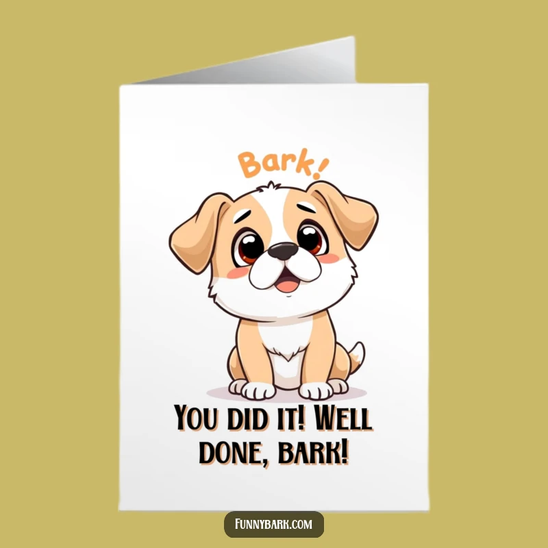 Free Printable Congrats Card: Bark Dog Celebrates, Humorous Downloadable Gift!