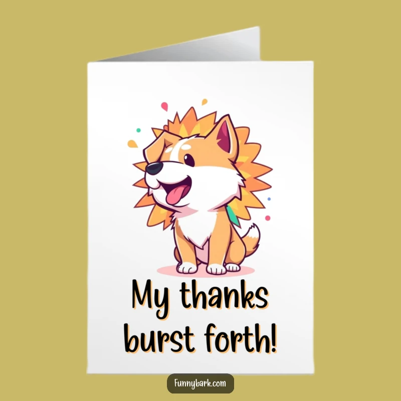 Free Printable Thank You Card: Colorful Bark Burst, Expressing Thanks, DIY Gratitude Gift