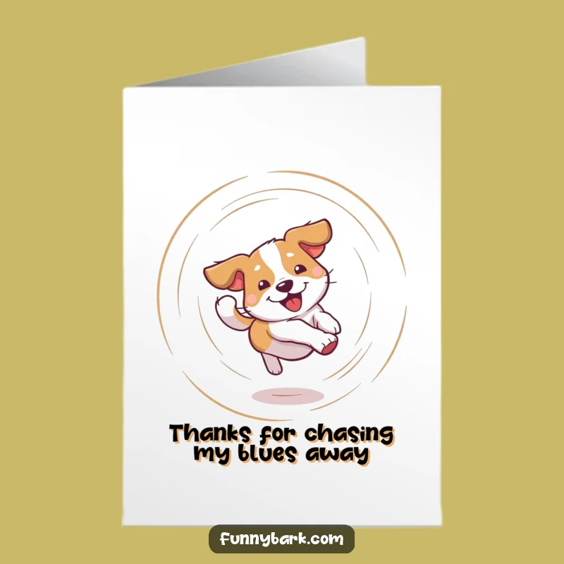 Free Printable Thank You Card: Dizzy Dog Expressing Gratitude