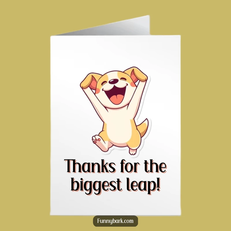 Free Printable Thank You Card: Leaping Dog Gratitude, Enthusiastic Thanks, Easy Downloadable Gift