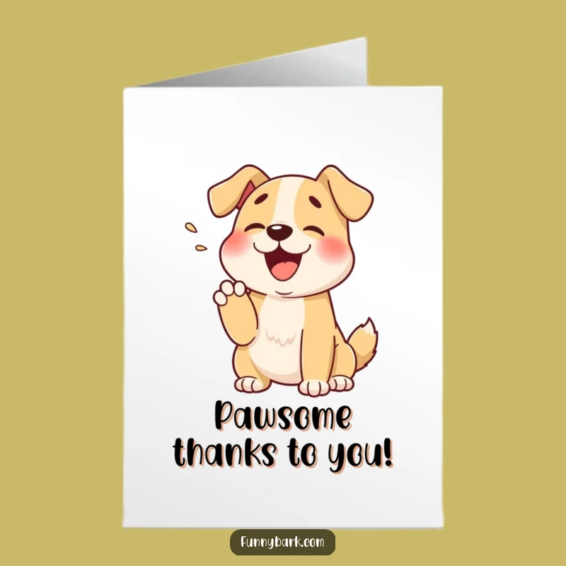 Free Printable Thank You Card: Muffled Dog Bark, Sweet Downloadable Gift for Gratitude