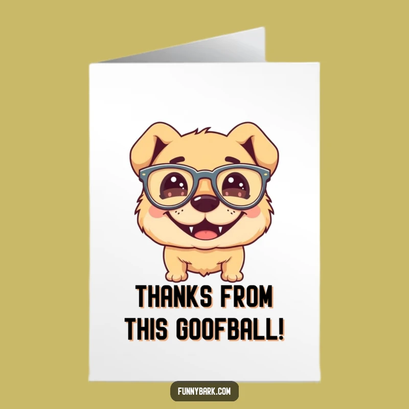 Free Printable Thank You Card: Silly Grin Dog, Adorable Downloadable Gratitude